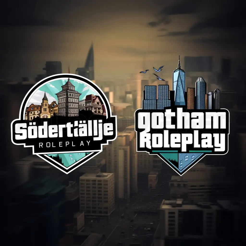 a logo design,with the text "a logo design,with the text 'SödertäljeRoleplay', main symbol:The theme is Swedish city, It must writeSödertäljeRoleplay on the logo and it must be animated as it's for a Fivem GTA RP Server. Swedish city including Swedishcity Moderate, clear background, Moderate, be used in Others industry, clear background. main symbol:a logo design,with the text 'Gotham Roleplay', main symbol:The theme is New York City, It must write Gotham Roleplay on the logo and it must be animated as it's for a Fivem GTA RP Server. New York City including skyscrapers, birds ,Moderate, clear background, Moderate, be used in Others industry ,clear background,Moderate,be used in Others industry,clear background", main symbol:a logo design,with the text 'SödertäljeRoleplay', main symbol:The theme is Swedish city, It must writeSödertäljeRoleplay on the logo and it must be animated as it's for a Fivem GTA RP Server. Swedish city including Swedishcity Moderate, clear background, Moderate, be used in Others industry, clear background. main symbol:a logo design,with the text 'Gotham Roleplay', main symbol:The theme is New York City, It must write Gotham Roleplay on the logo and it must be animated as it's for a Fivem GTA RP Server. New York City including skyscrapers, birds ,Moderate, clear background, Moderate, be used in Others industry ,clear background.Moderate,be used in Others industry,clear background,Moderate,clear background