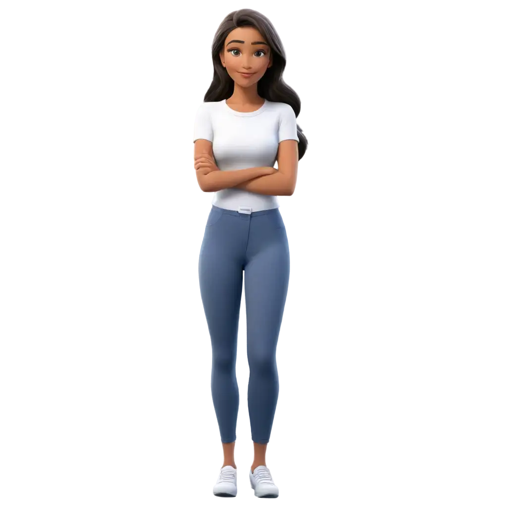 Beautiful-Girl-Cartoon-Character-PNG-Enhance-Your-Design-with-a-Stunning-Cartoon-Illustration