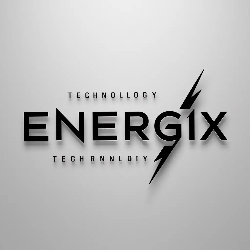 a logo design,with the text "Energix", main symbol:electricity and power feeling,Minimalistic,be used in Technology industry,clear background