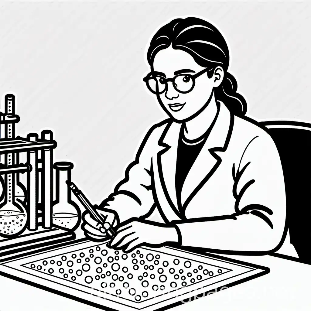 Scientist-Coloring-Page-for-Kids-Black-and-White-Line-Art-on-White-Background