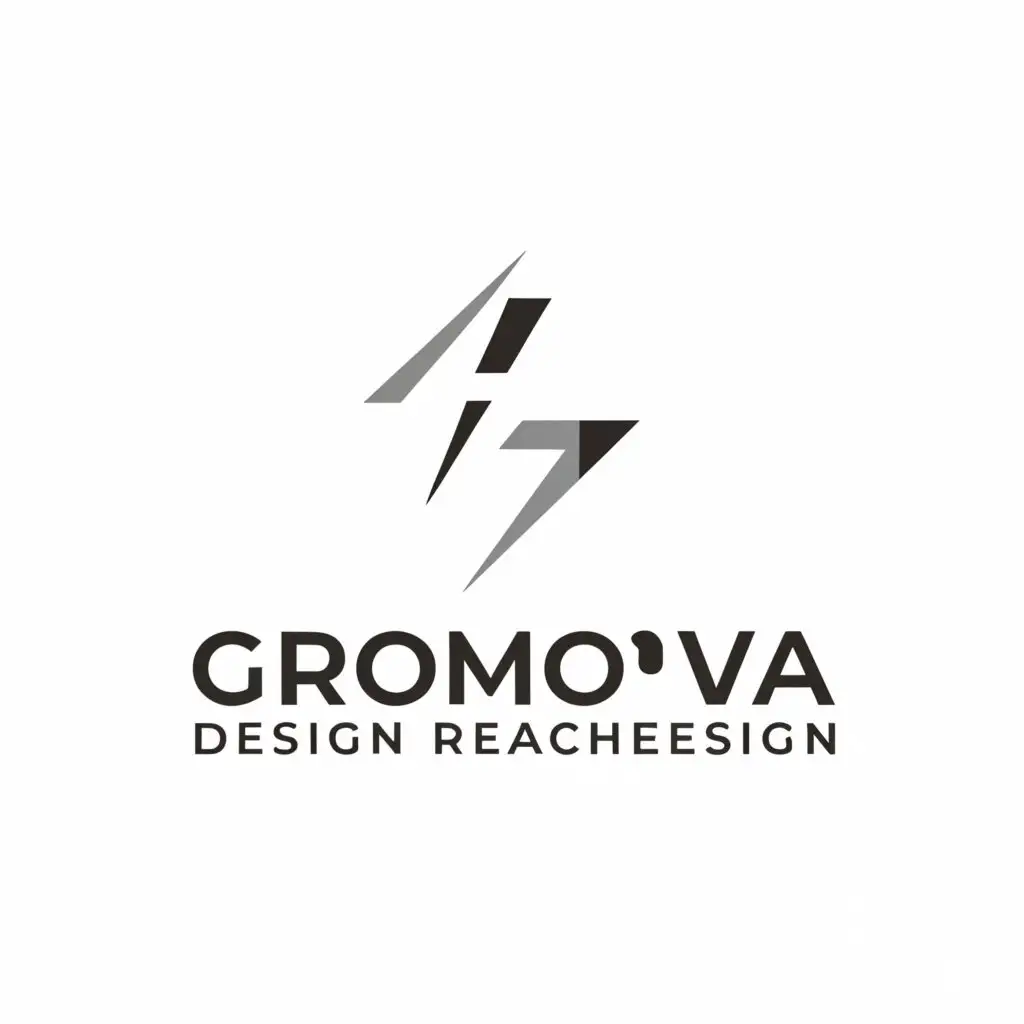 a logo design,with the text "Gromova design redesign architecture", main symbol:Thunder,Moderate,be used in Construction industry,clear background