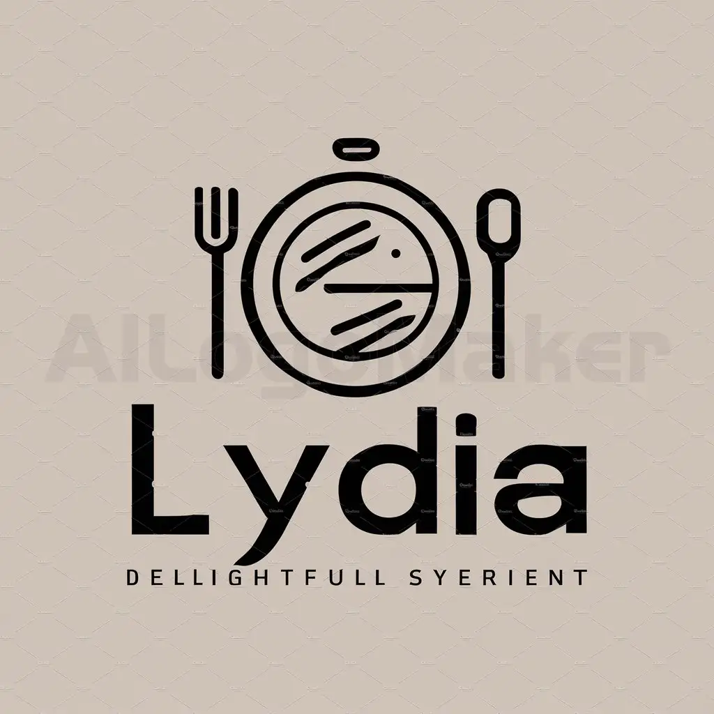 a logo design,with the text "Lydia", main symbol:Food, stray and cutleries,Moderate,be used in Restaurant industry,clear background