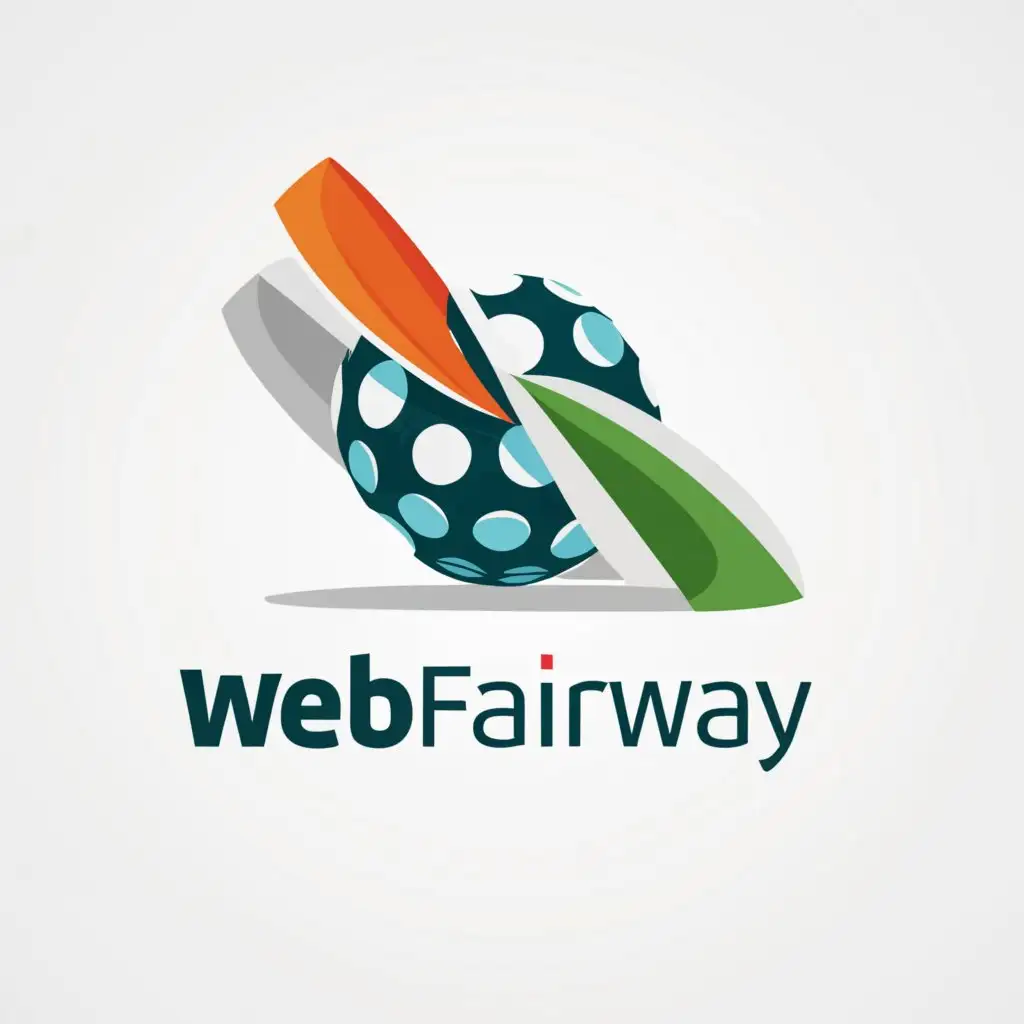 a logo design,with the text "WebFairway", main symbol:web symbol, with sport colors and having a notion to golf,Minimalistic,be used in Sports Fitness industry,clear background