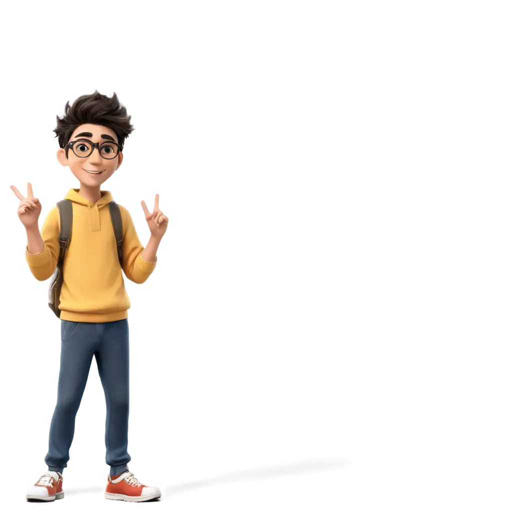 Adorable-Boy-Cartoon-Character-with-Spectacles-HighQuality-PNG-Image-for-Versatile-Online-Usage