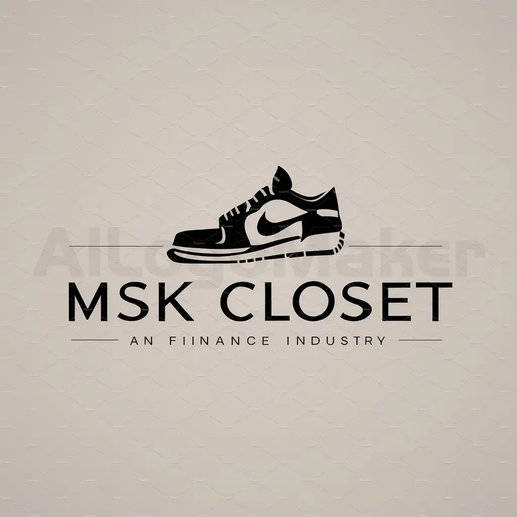 a logo design,with the text "MSK CLOSET", main symbol:Clothing Nike,Moderate,be used in Finance industry,clear background