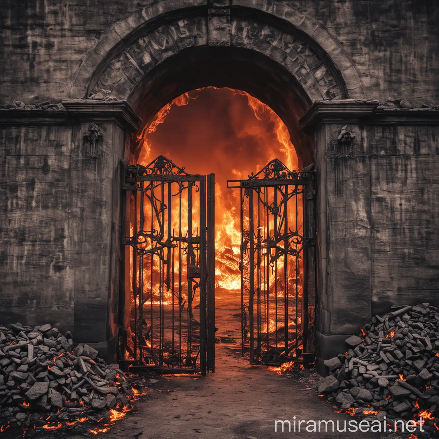 Mystical Gate to the Netherworld Dark Fantasy Digital Art