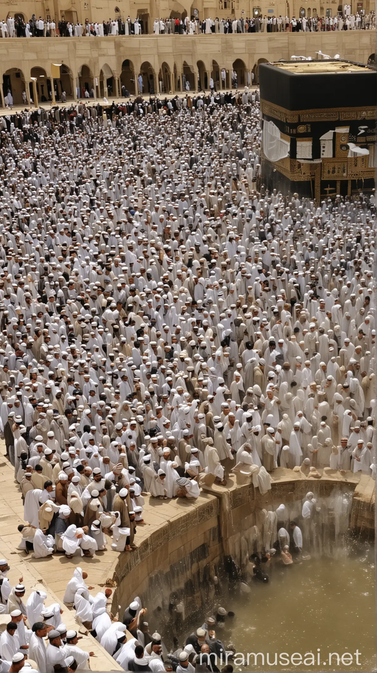 Pilgrims Gather in Awe at the Moment of the Miracle of Zamzam
