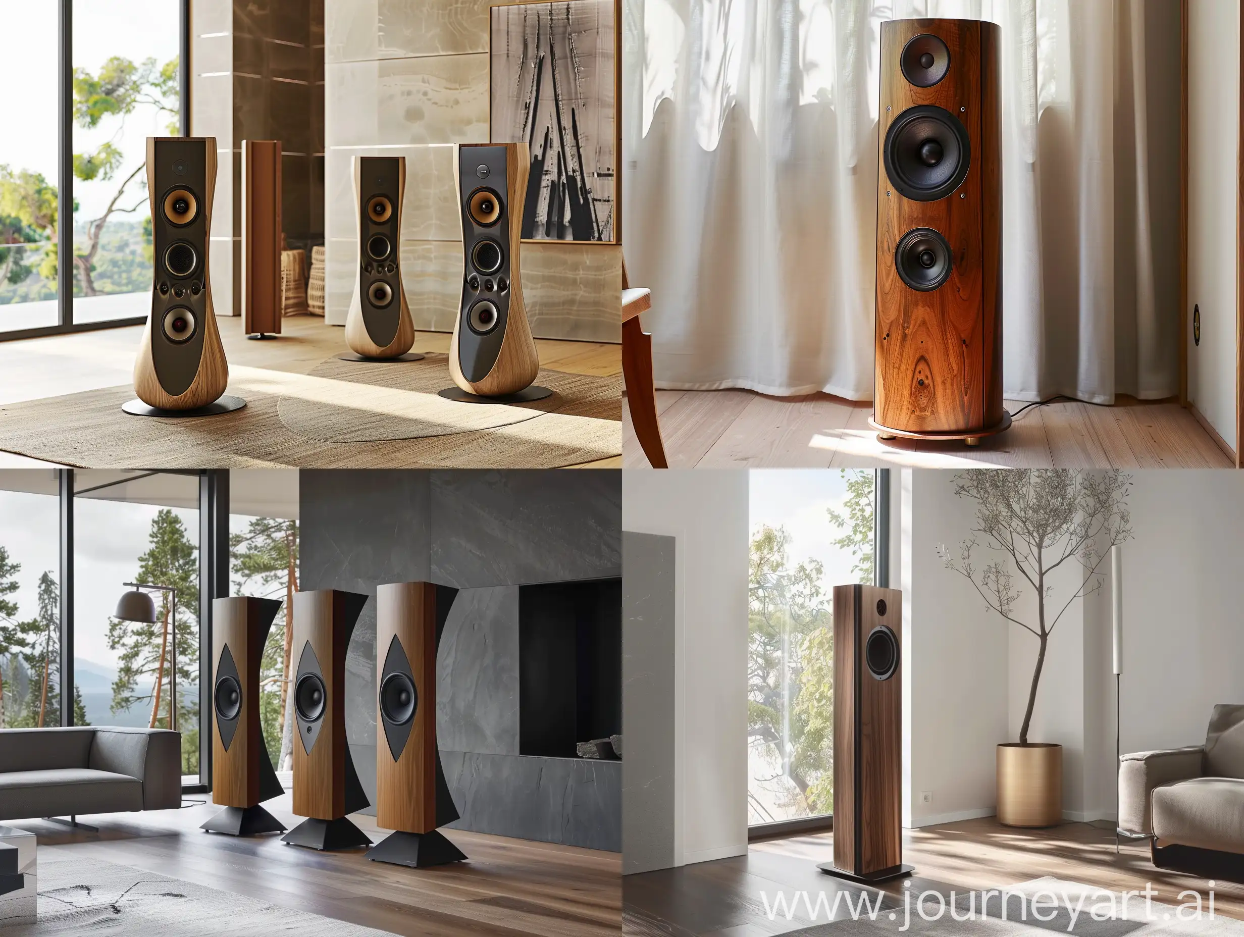 Premium-WoodFinish-FloorStanding-Acoustic-System-in-Metal-Frame