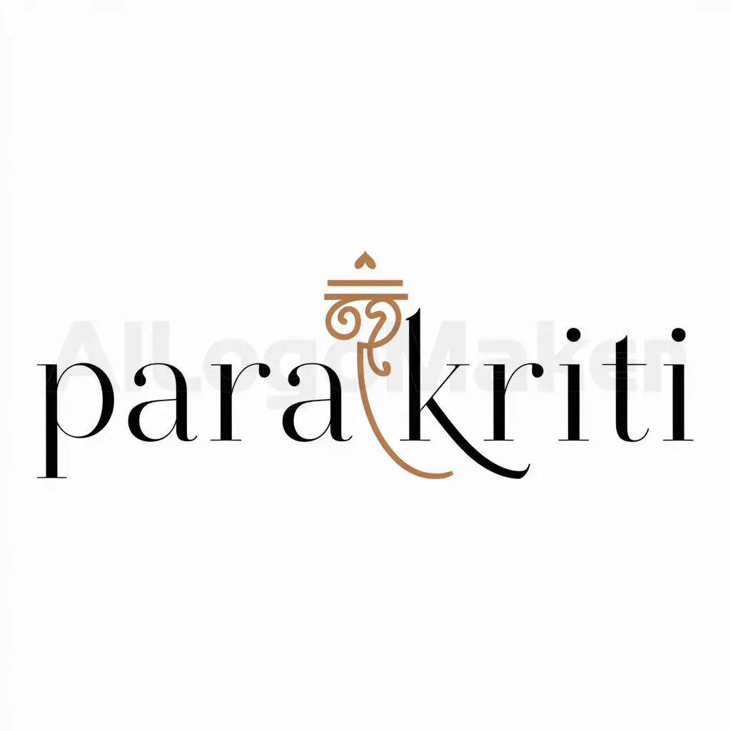 a logo design,with the text "Parakriti", main symbol:Indian Traditional symbol,Minimalistic,be used in Retail industry,clear background