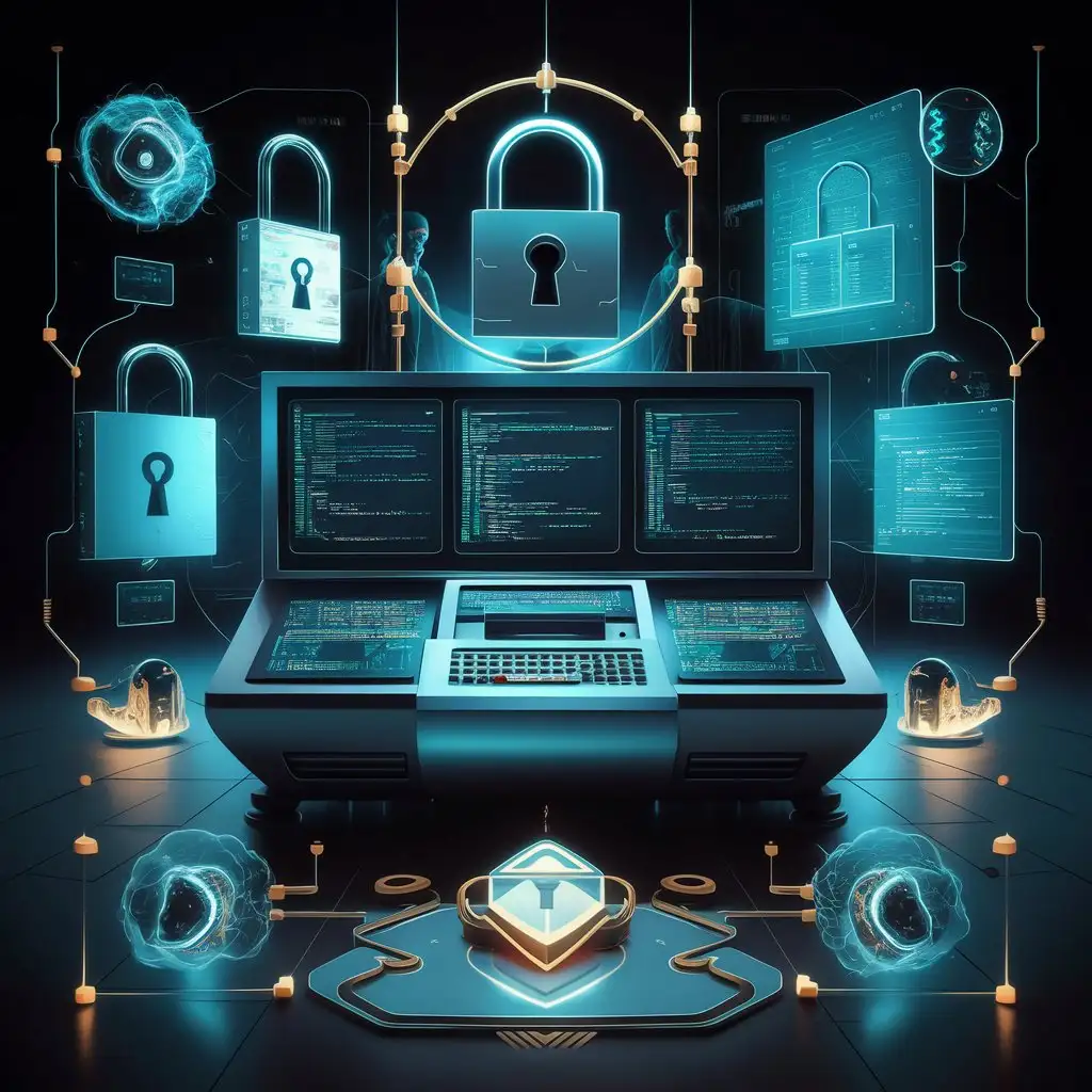 Digitaltechnik Cybersicherheit Datenübertragung Verschlüsselung Hacker Analytics