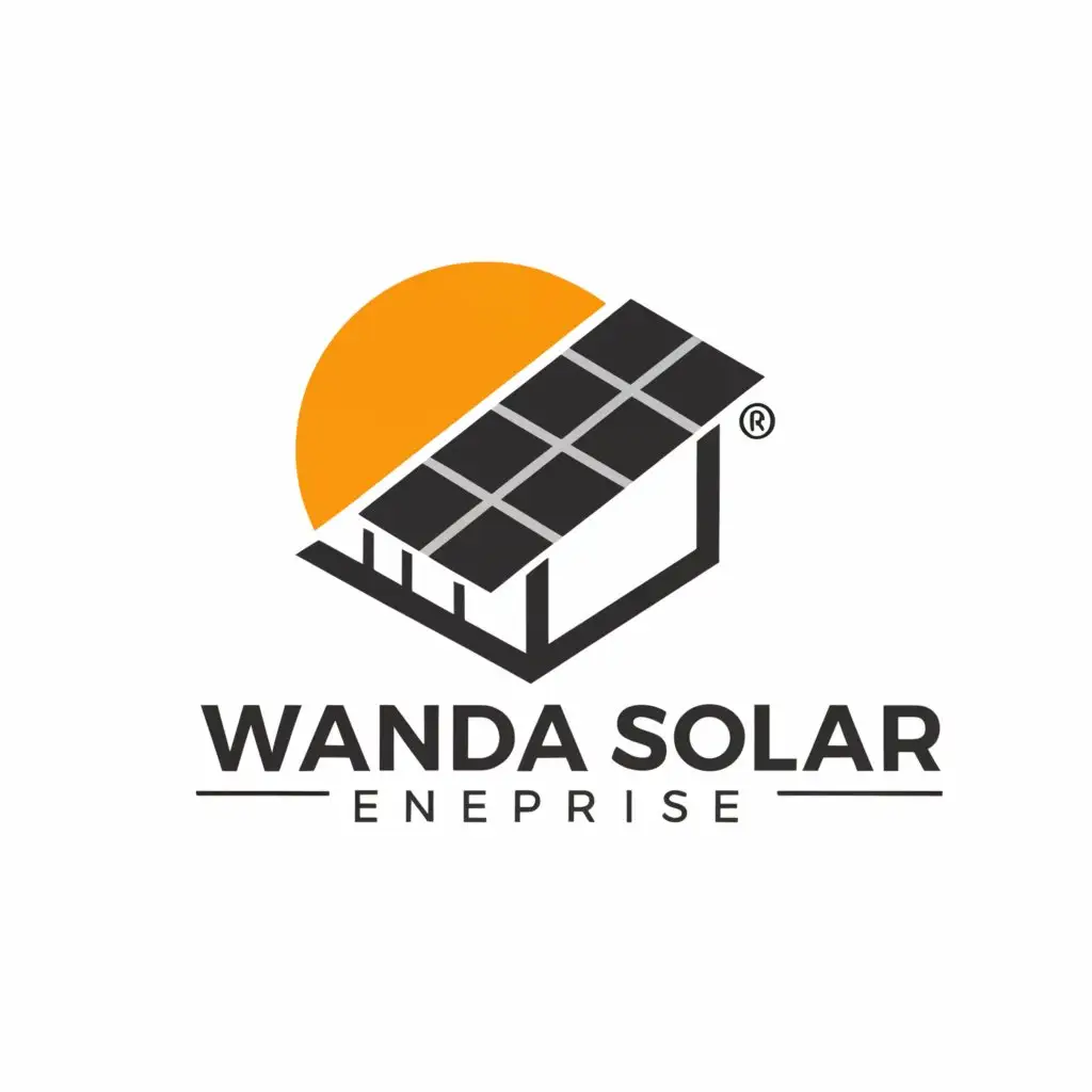 a logo design,with the text "WANDA SOLAR ENTERPRISES", main symbol:Solar,Moderate,clear background