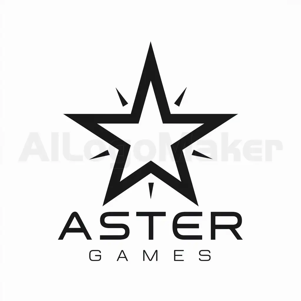a logo design,with the text "Aster Games", main symbol:star,Moderate,be used in Technology industry,clear background