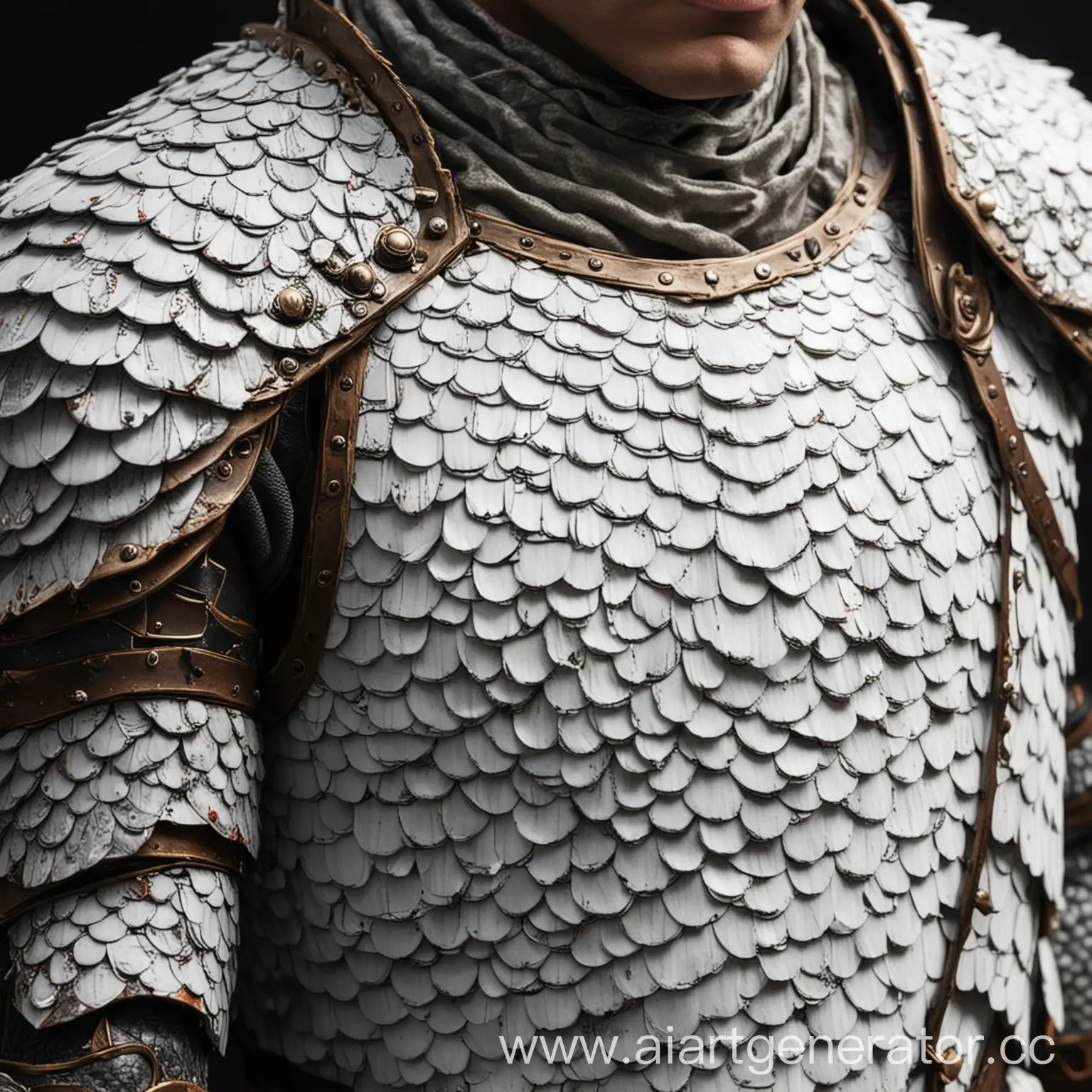 Shiny-White-Armor-with-Intricate-Scales-for-Fantasy-Knights