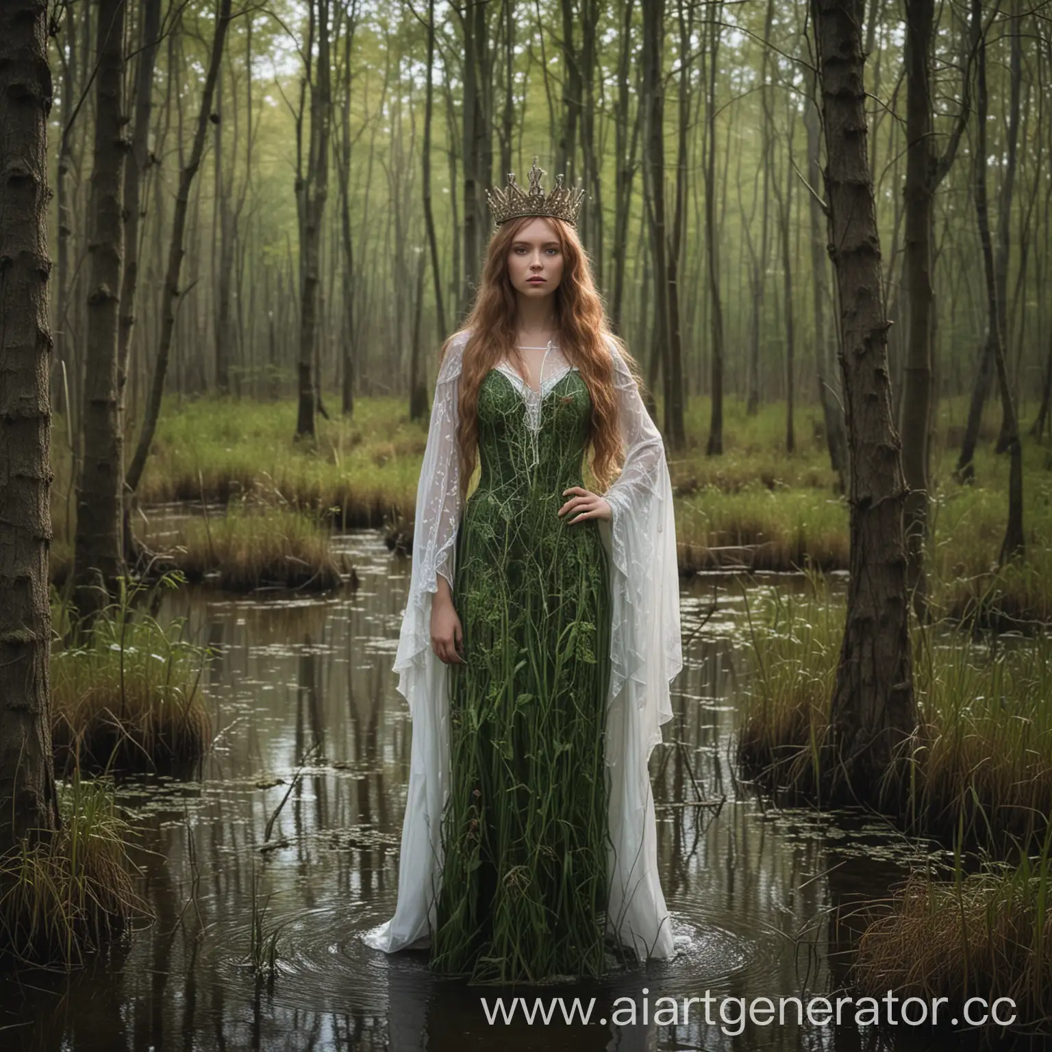 лесная царица среди заболоченного леса