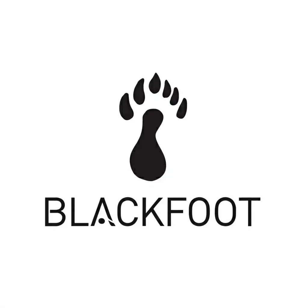 a logo design,with the text "Blackfoot", main symbol:a footprint,Minimalistic,be used in Nature industry,clear background