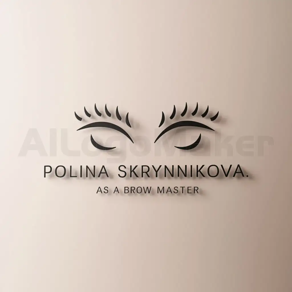 a logo design,with the text "tender logo for brow master with the name Polina Skrynnikova", main symbol:tender logo for eyebrow master with the name Polina Skrynnikova,Minimalistic,be used in Beauty Spa industry,clear background
