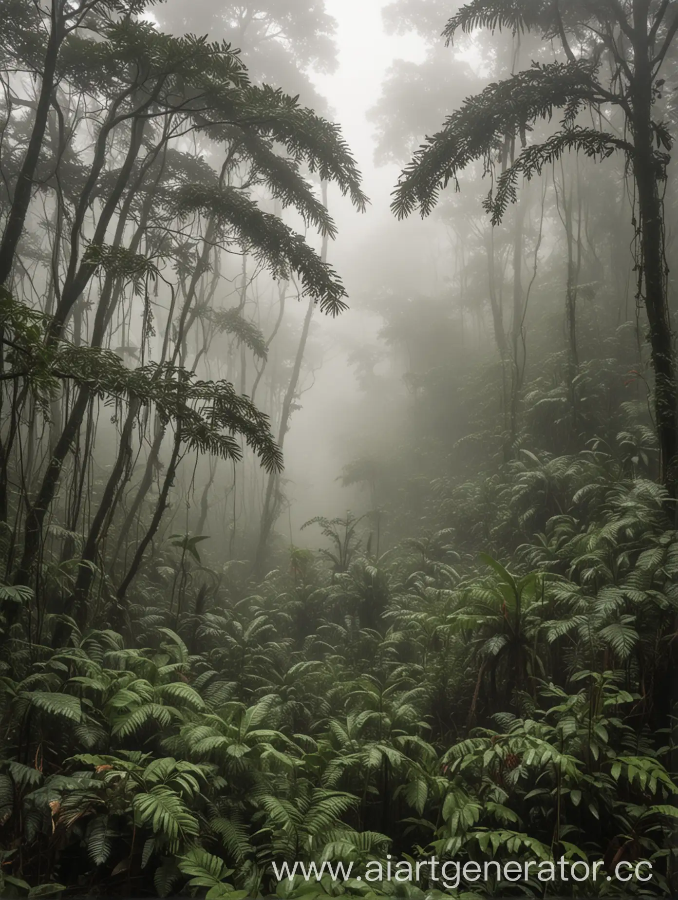 Mysterious-Rainforest-Enshrouded-in-Fog