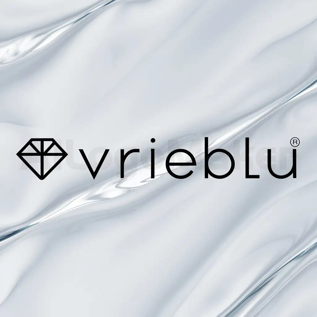 a logo design,with the text "IvrieBlu", main symbol:["diamond","water"],Minimalistic,clear background