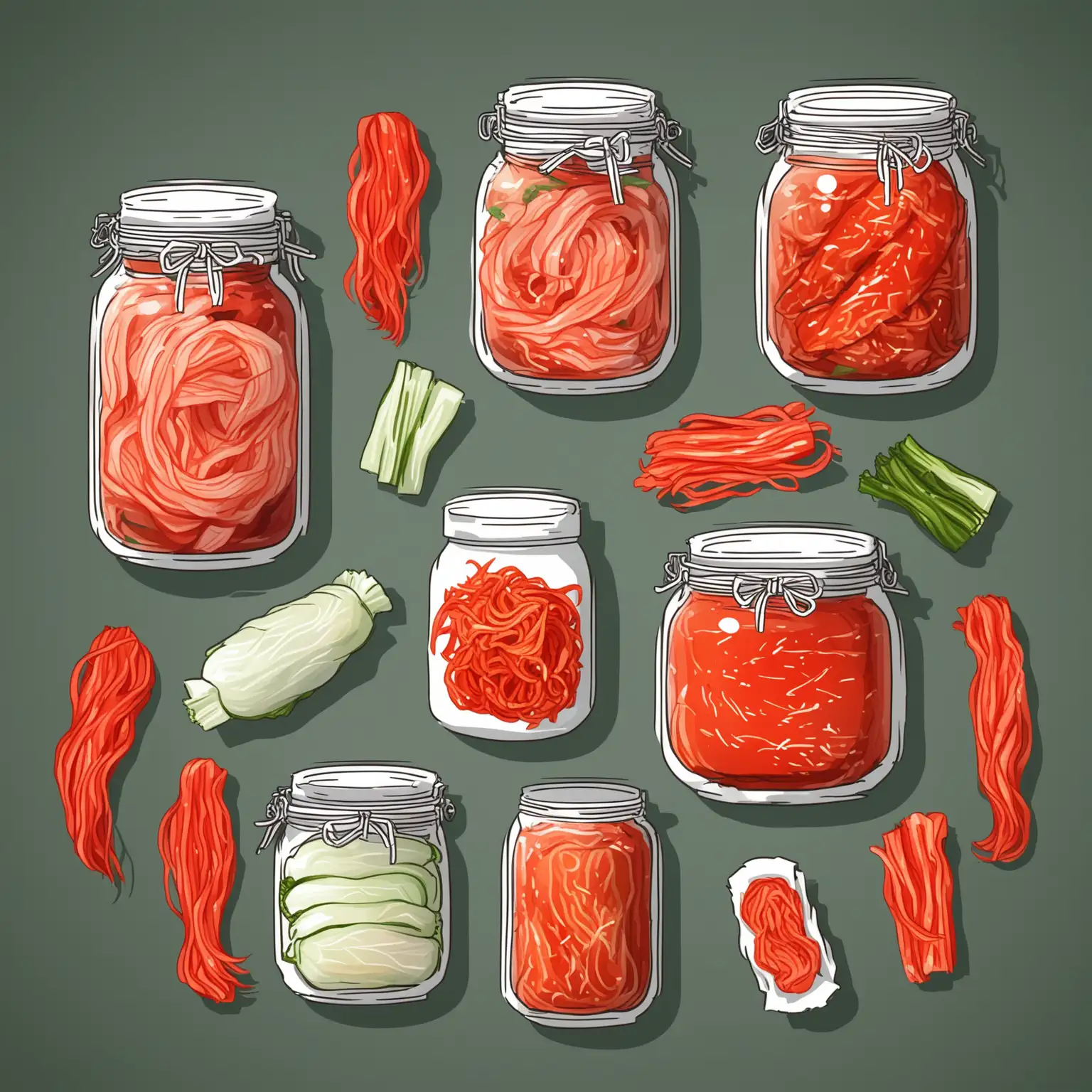 vector of kimchi jar