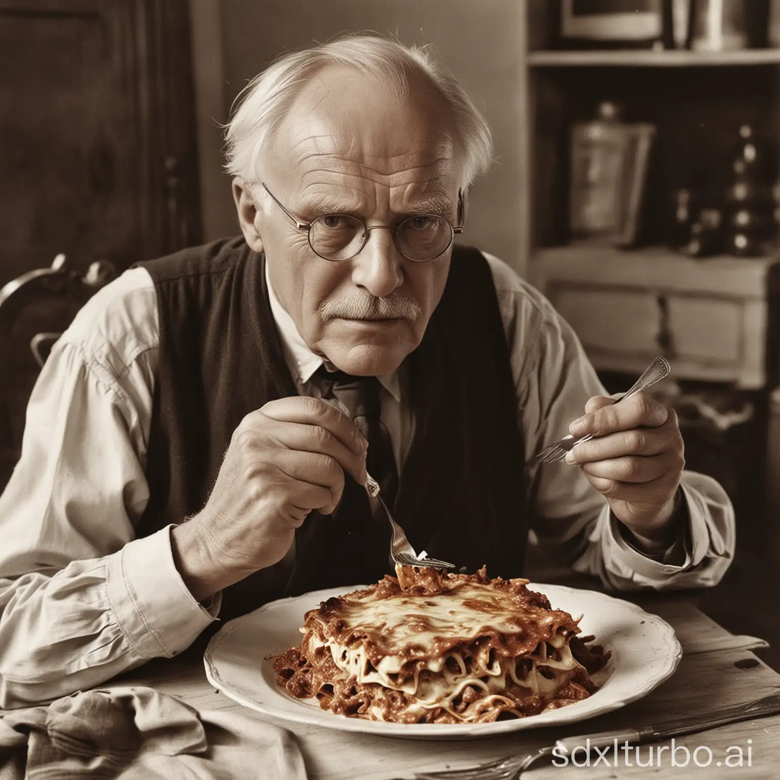 Carl-Jung-Enjoying-Lasagna