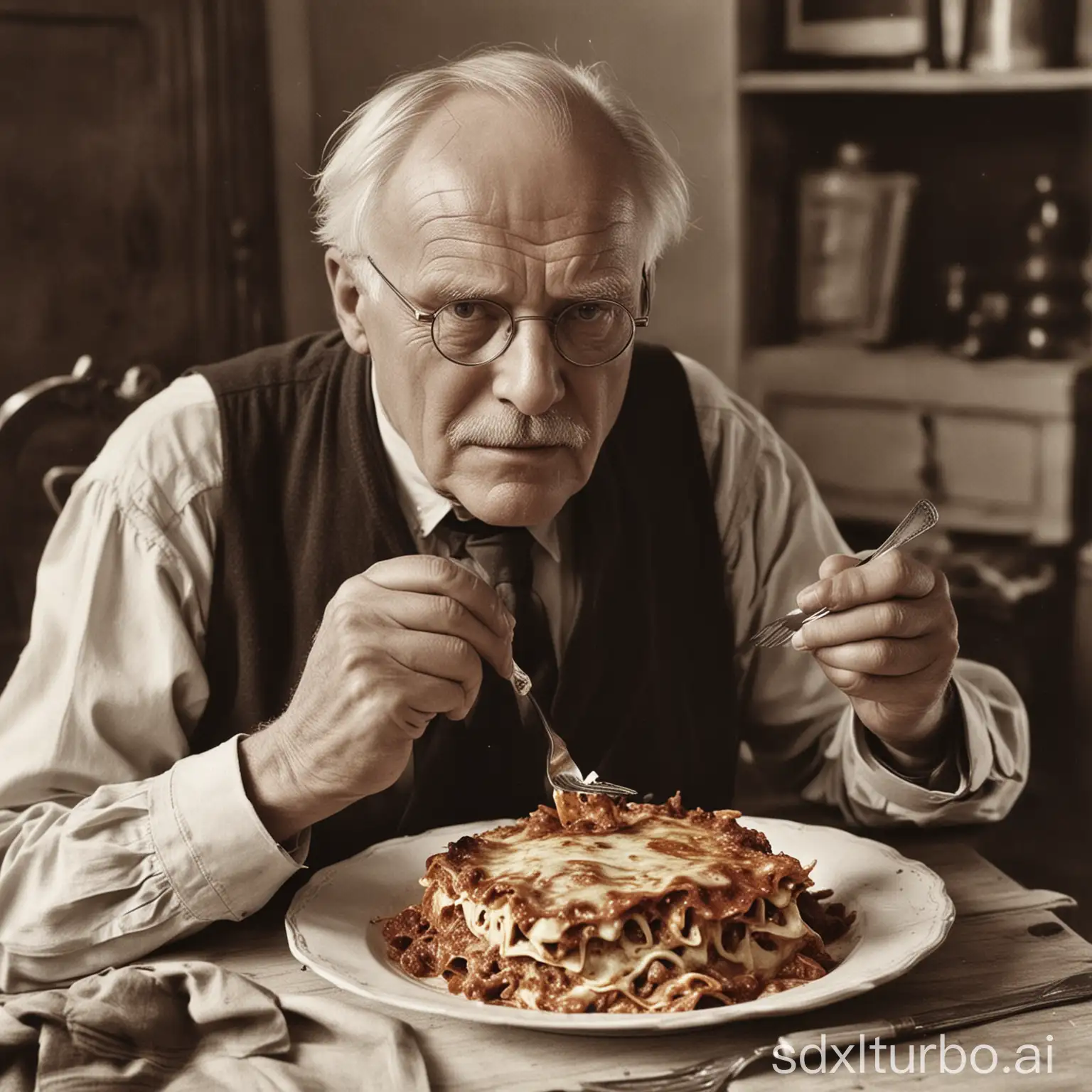 carl jung eating lasagna