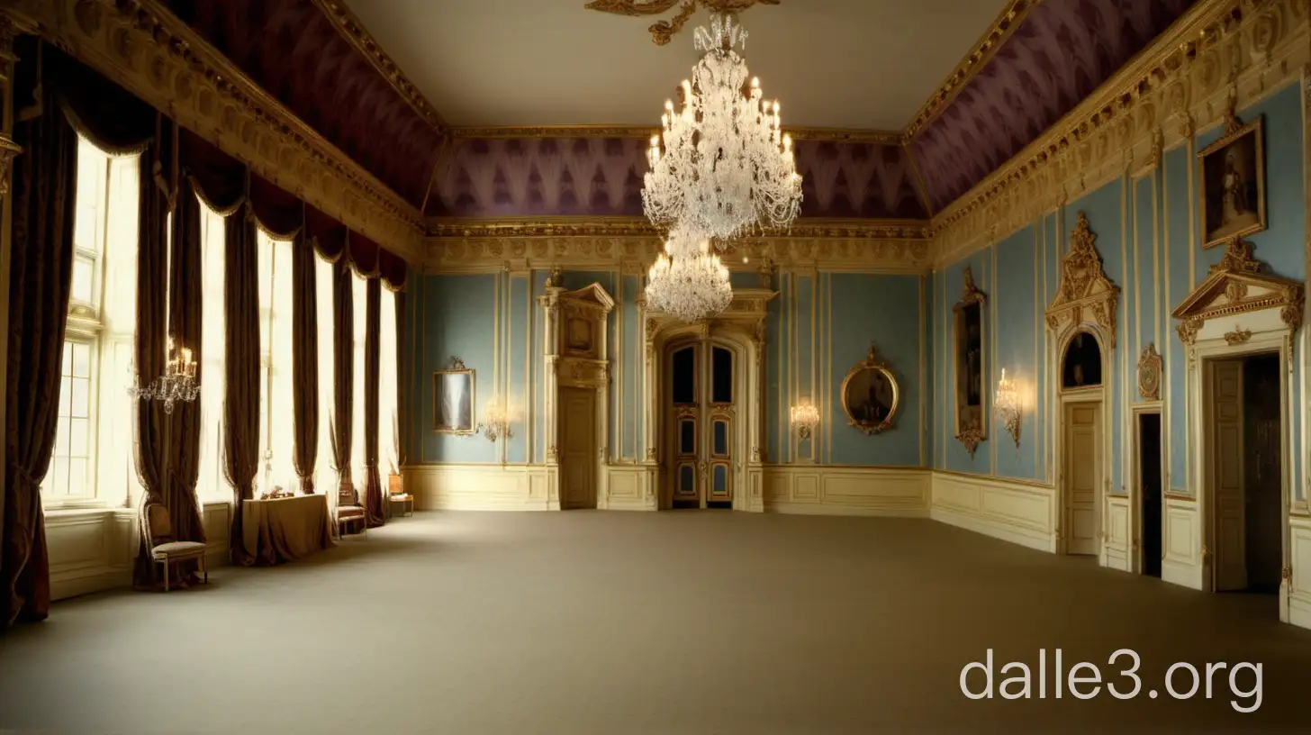 Royal 1800 century castle inside a ball room