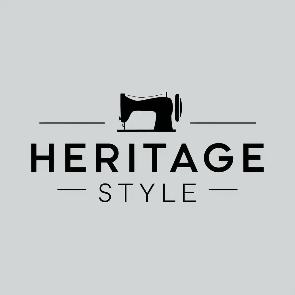 a logo design,with the text "Heritage Style", main symbol:sewing machine,Moderate,clear background