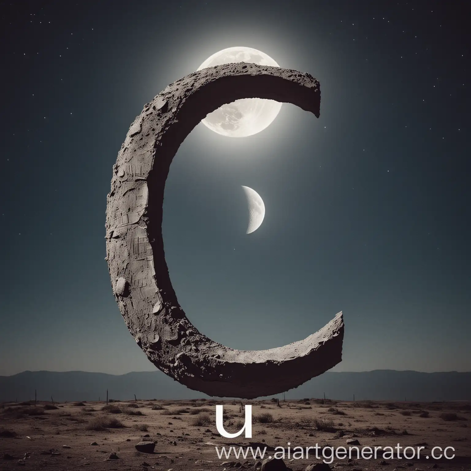  картинку с луной и большой буквой U