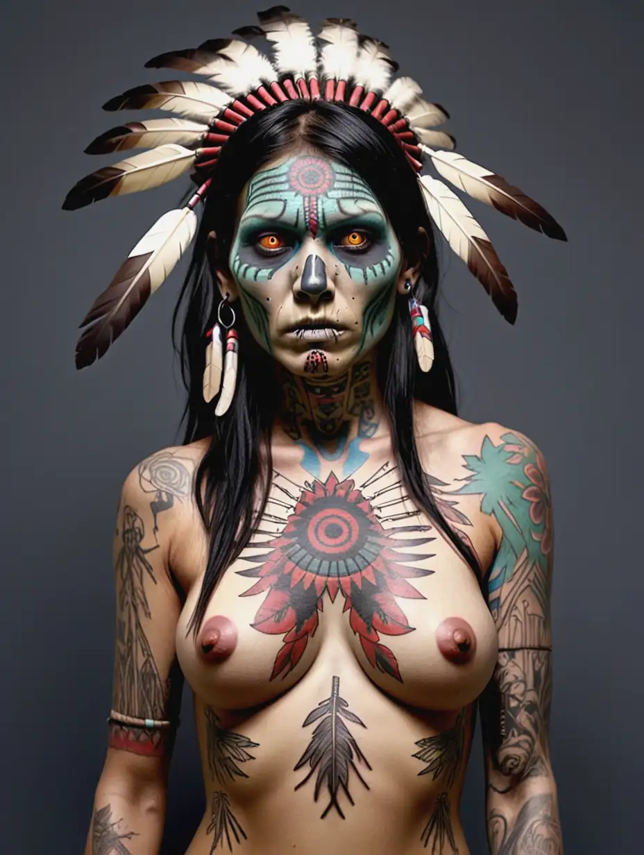 Tattooed-Naked-Native-American-Zombie-Woman