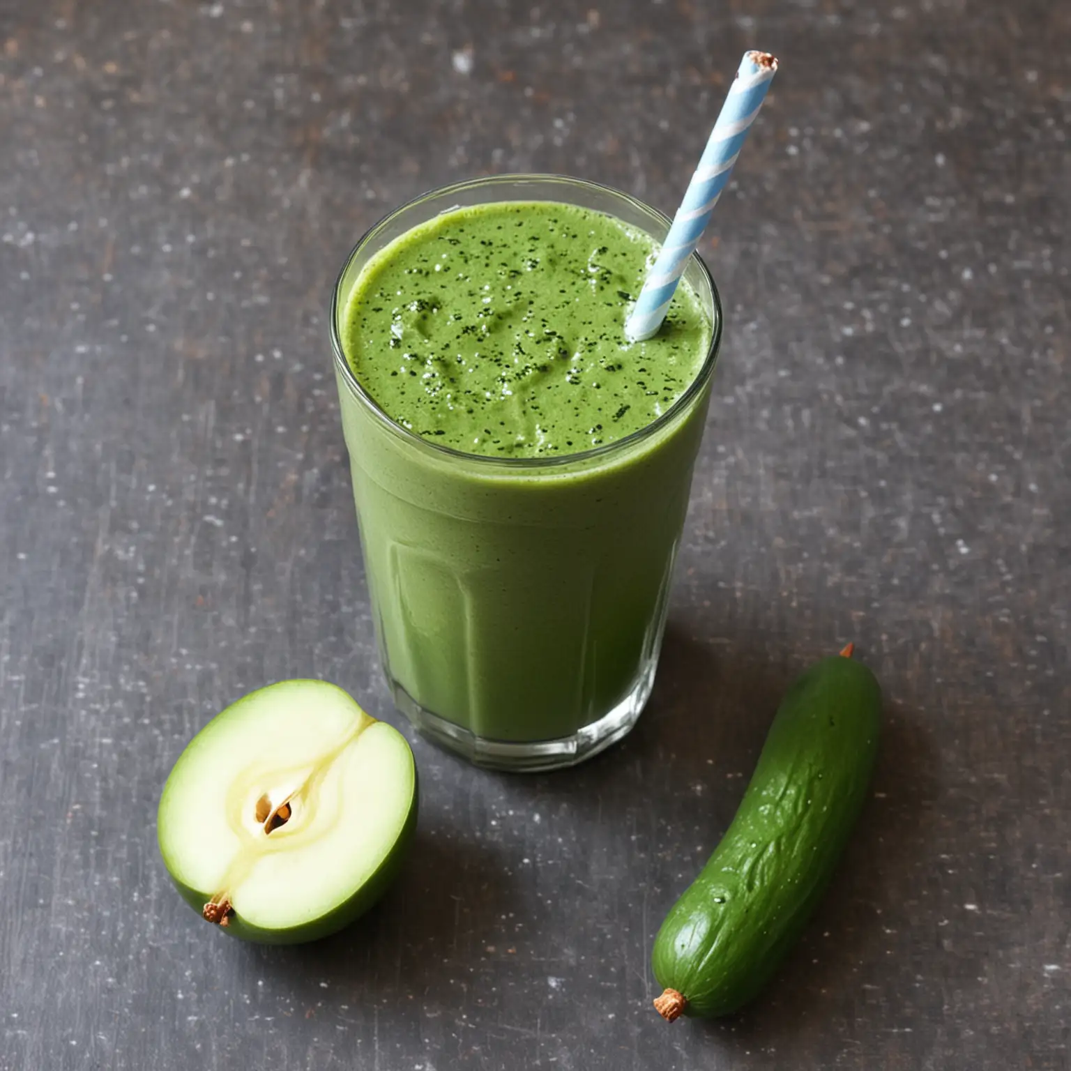 Refreshing Green Smoothie with Spinach Green Apple and Cucumber