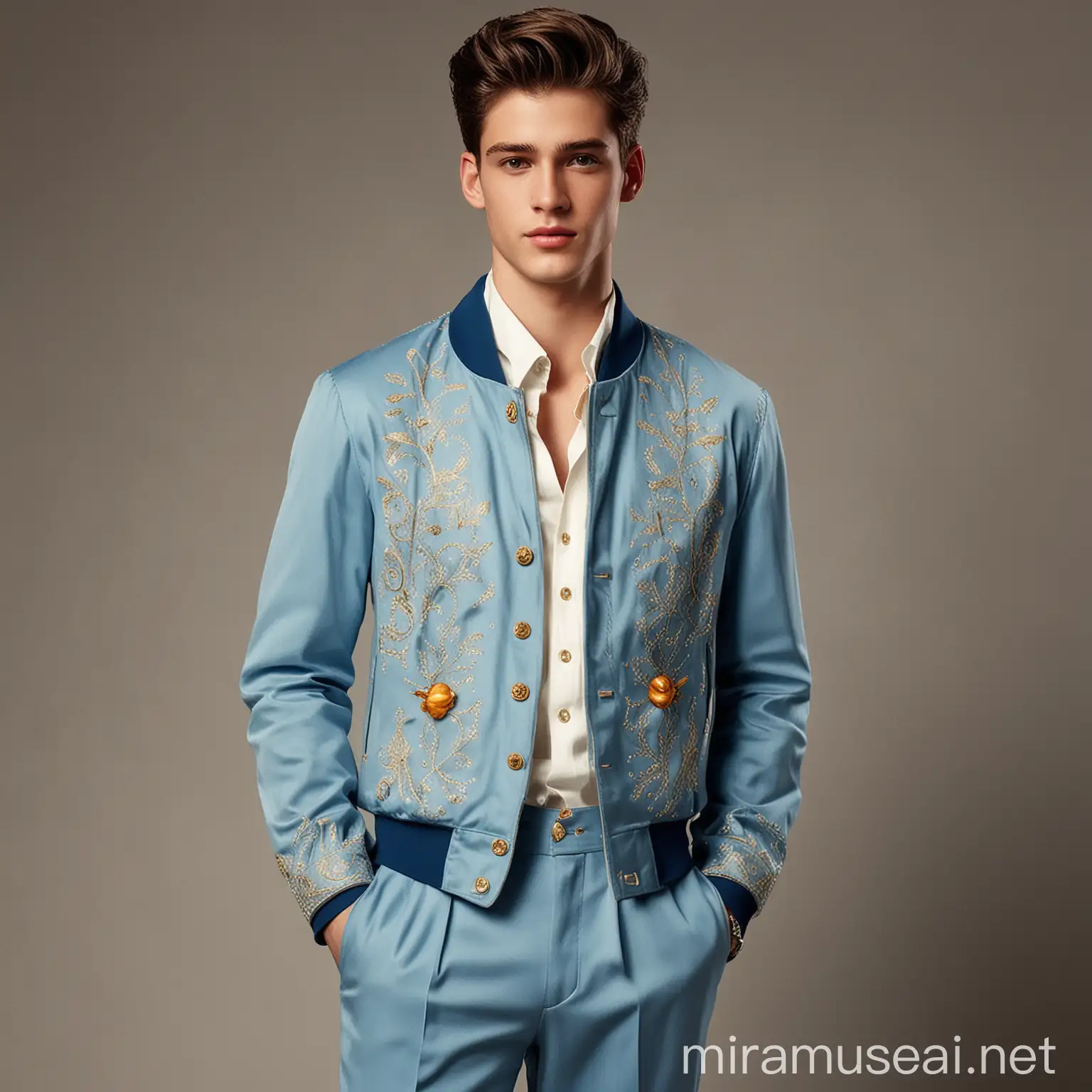 Modern Prince with Royal Heritage Blue and Gold FairyTale Fashion