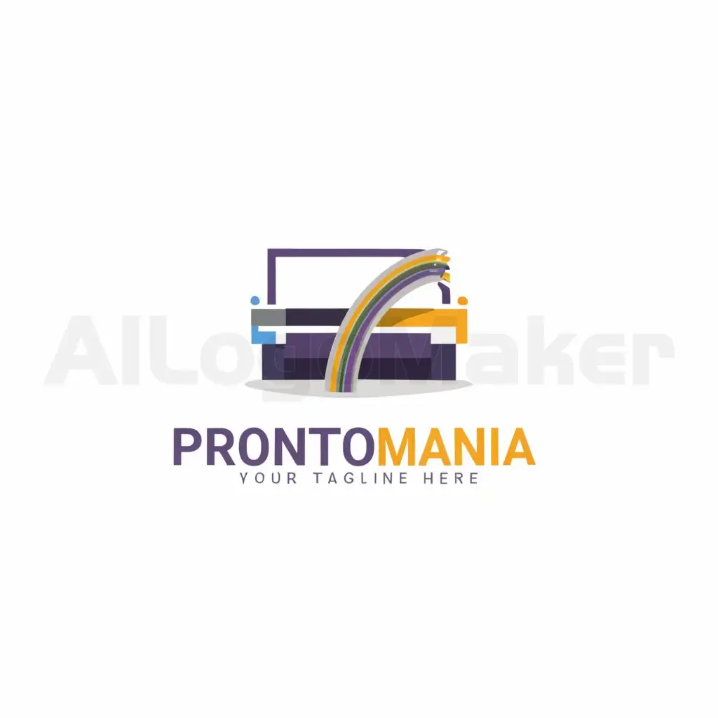 a logo design,with the text "ProntoMania", main symbol:Printer,Moderate,be used in T-shirts industry,clear background