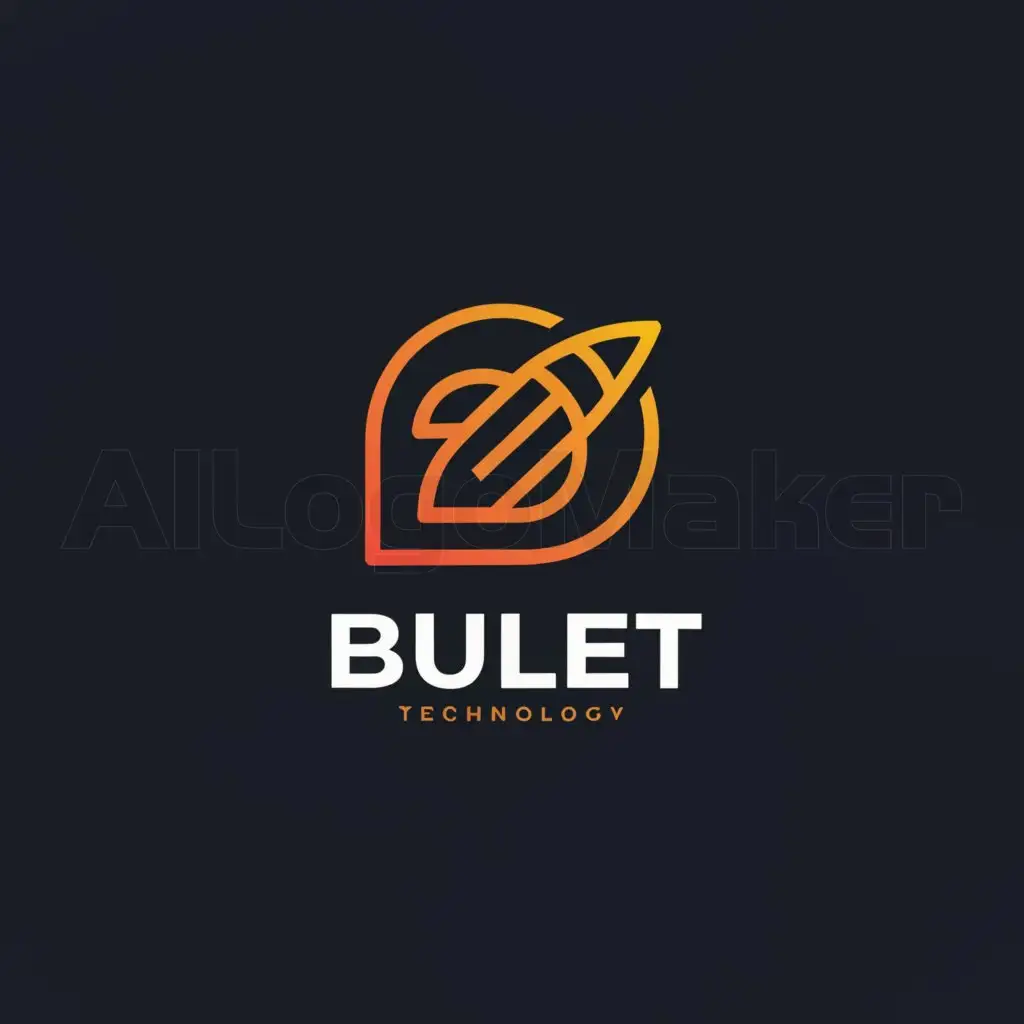 a logo design,with the text "bullet", main symbol:Bullet shape, piercing technology,complex,be used in Internet industry,clear background