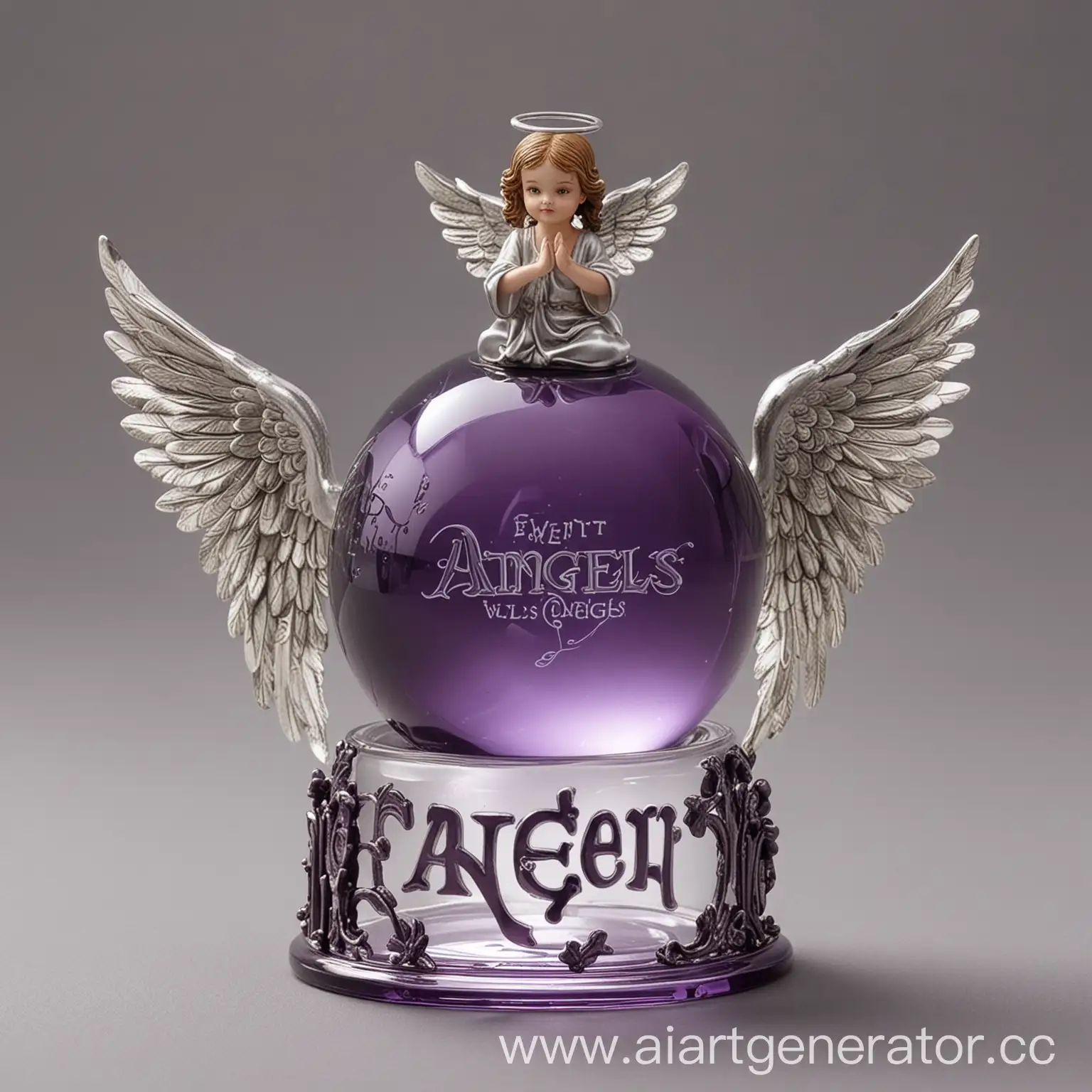 Enchanting-Purple-Glass-Ball-with-Event-Angels-Figurine