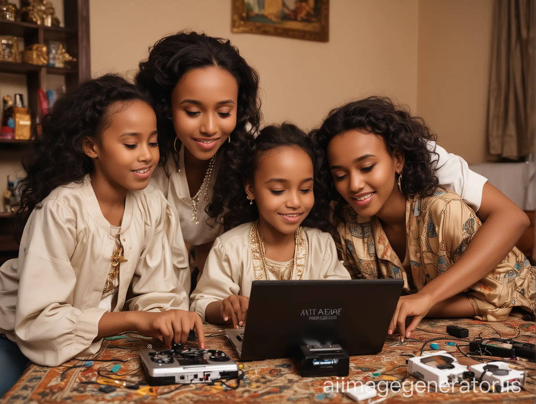 Ethiopian-Family-Orders-HighEnd-Items-Online-While-Children-Play-Video-Games