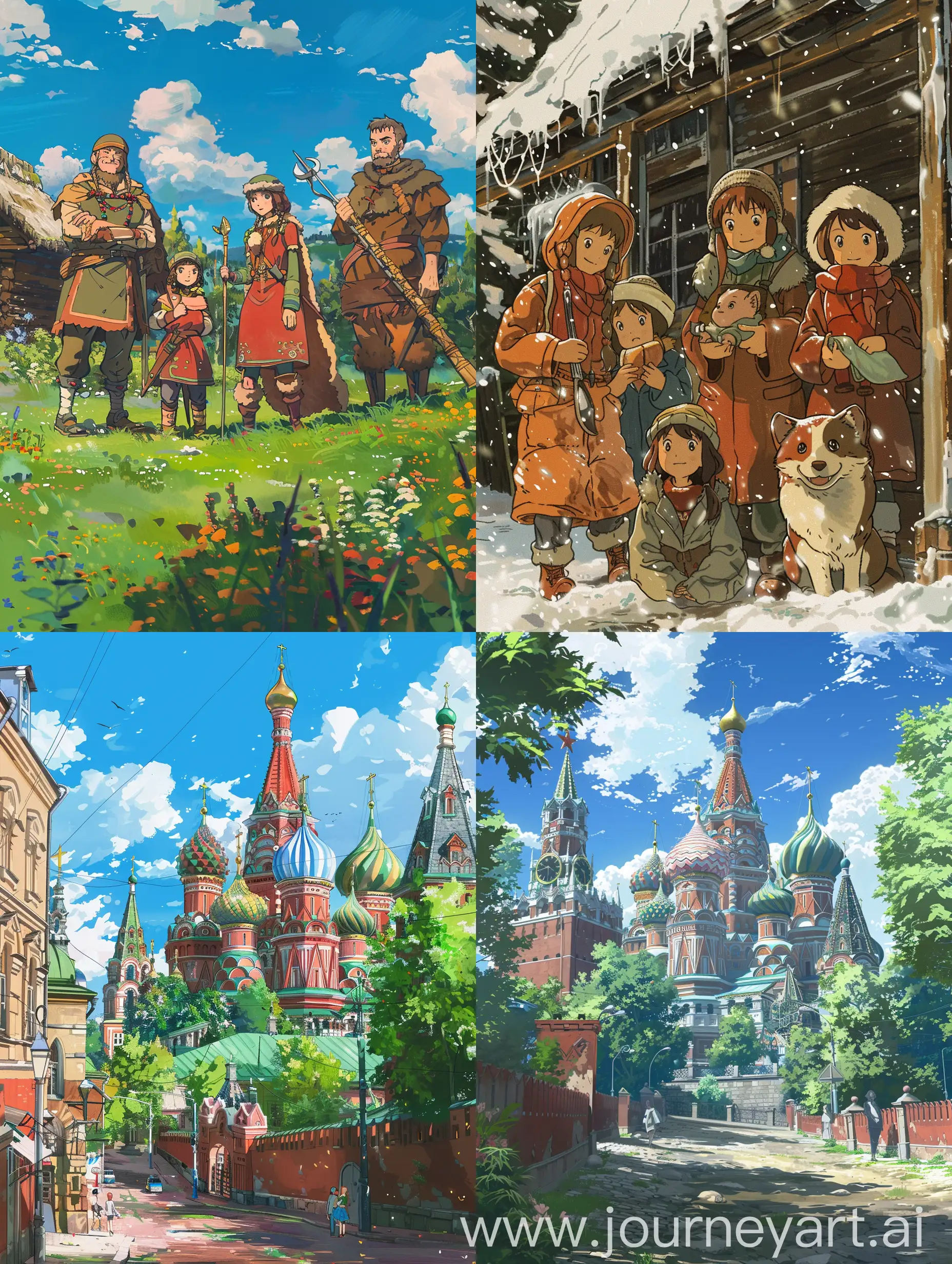 Anime-Clan-in-the-Style-of-Hayao-Miyazaki-Vibrant-Portrayal-of-Russian-Culture