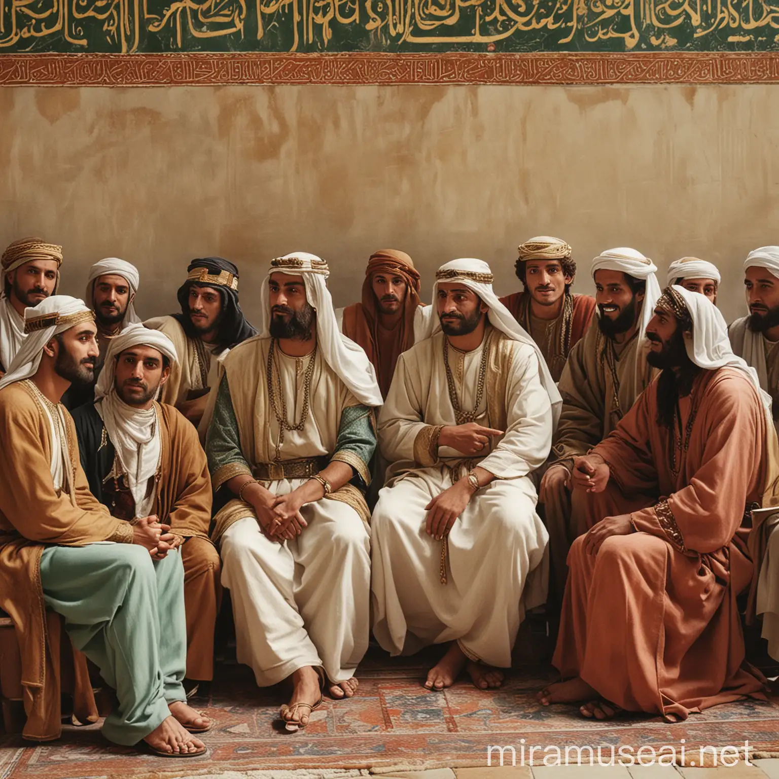 600ad arabian meeting in group close angle sitting on chair

