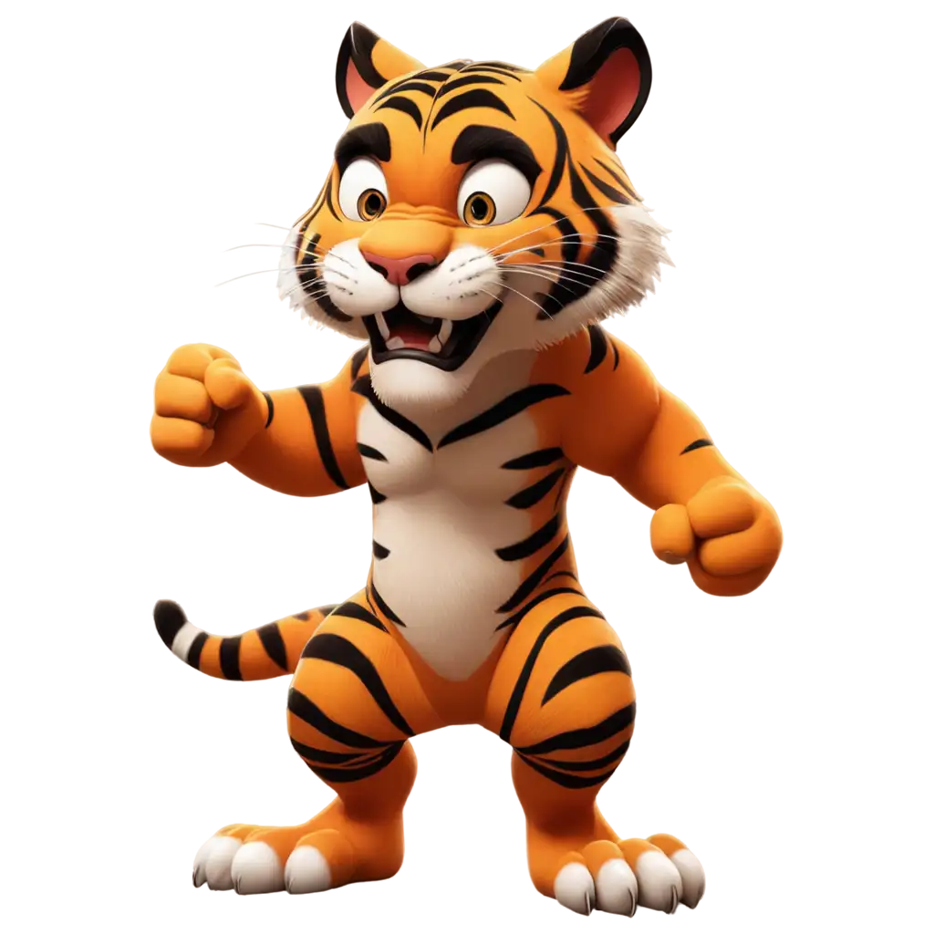 Angry Tiger Cartoon PNG Expressive Illustration of a Ferocious Feline ...