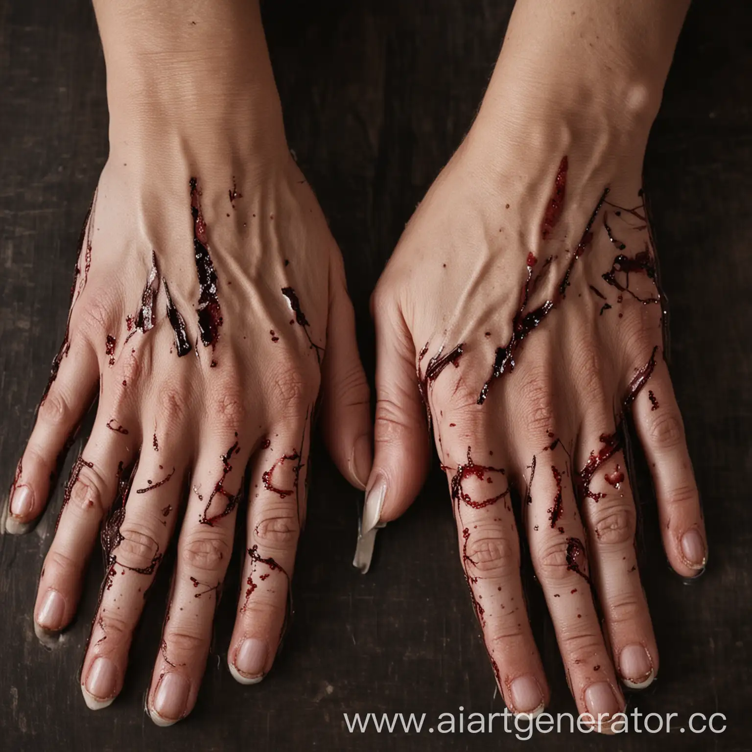 Hands-with-Wounds-Medical-Treatment-Concept