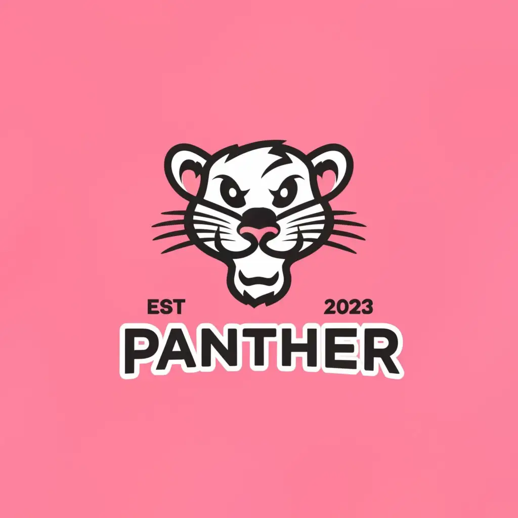 a logo design,with the text "Panther", main symbol:The Pink Panther from the cartoon,complex,be used in Retail industry,clear background