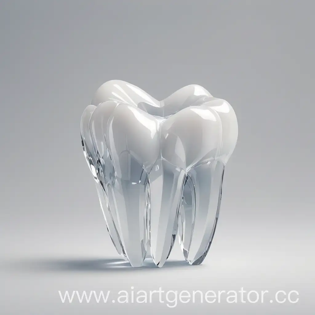 на белом фоне  кристалл векторный, который похож на человеческий зуб в виде кристалла. минимализм 