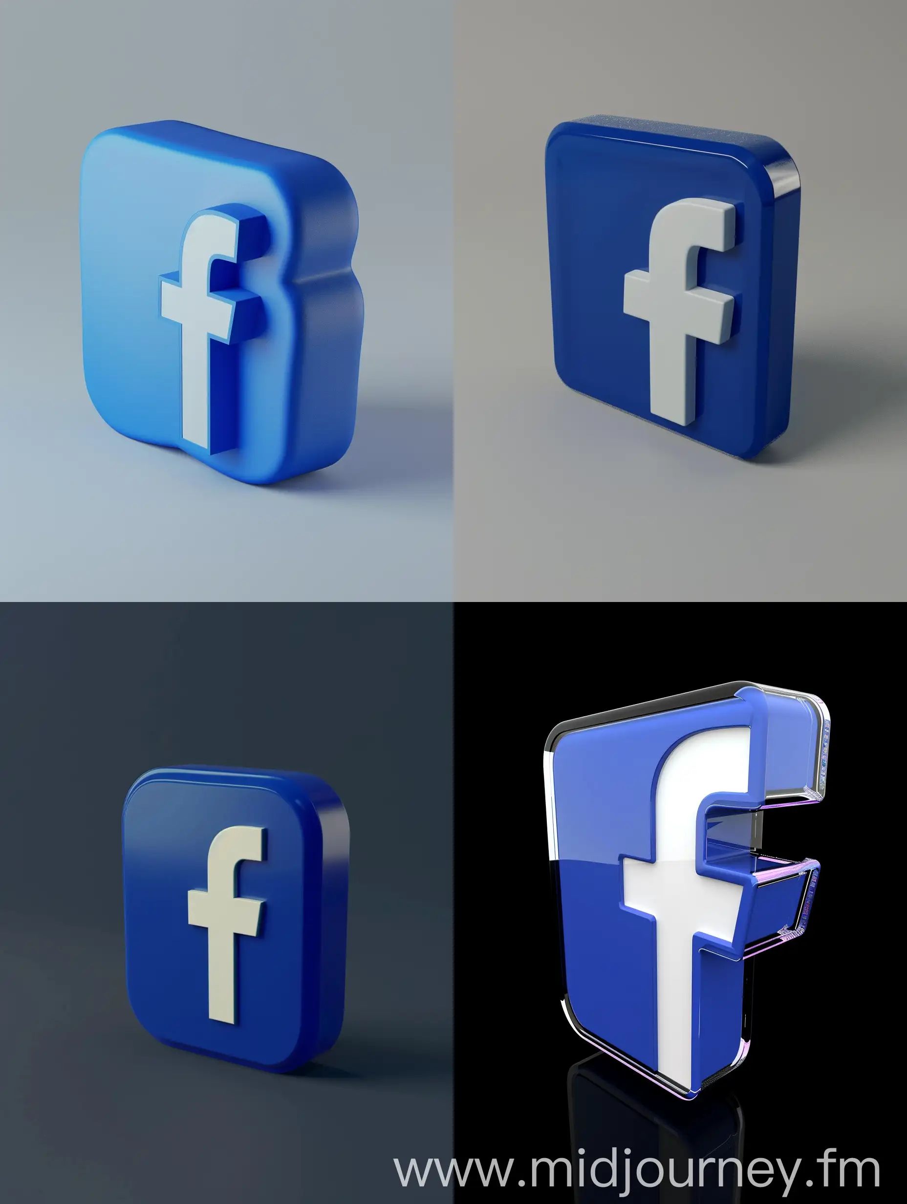 3D Facebook Logo Design with Vibrant Colors and Dynamic Perspective ...