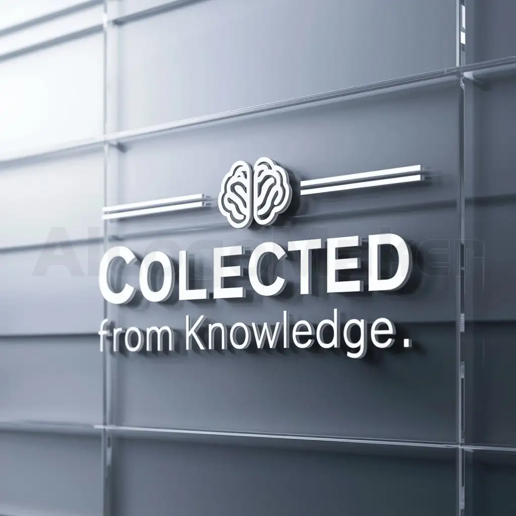 a logo design,with the text "collected from knowledge", main symbol:brain,Moderate,be used in Internet industry,clear background