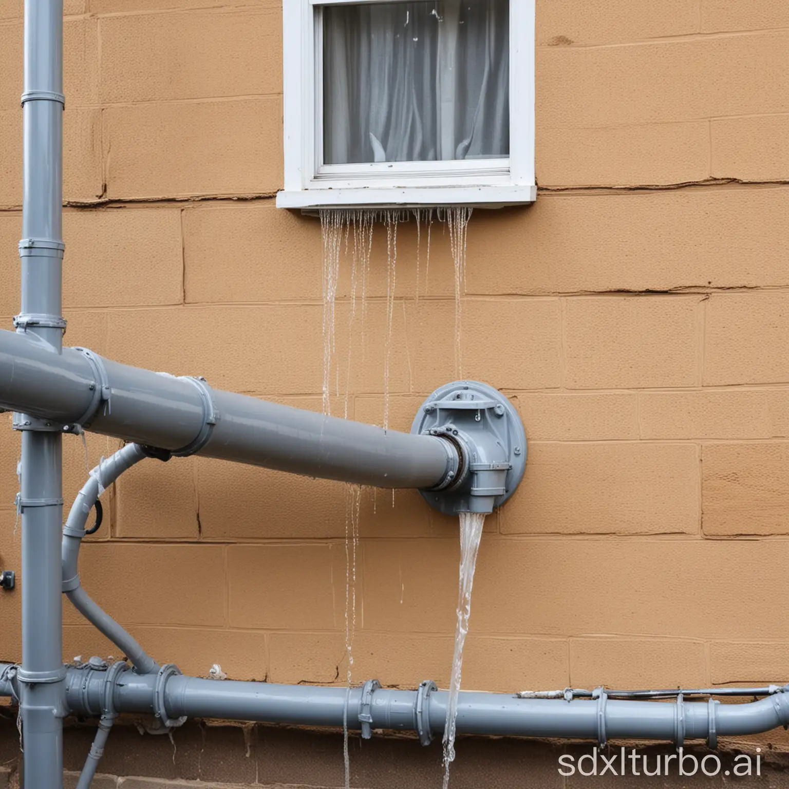 house leaking water from all its pipes