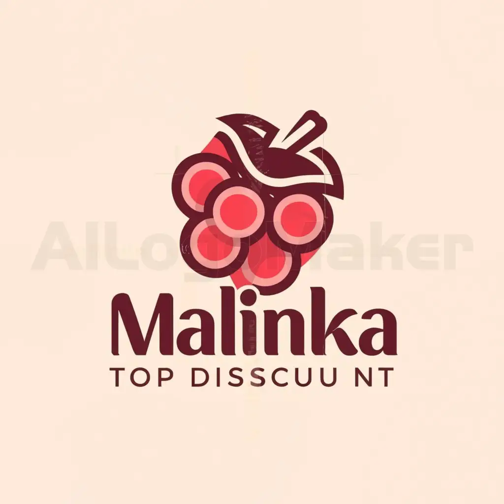 a logo design,with the text "MALINKA - TOP DISCOUNT", main symbol:Raspberry,Moderate,be used in Retail industry,clear background