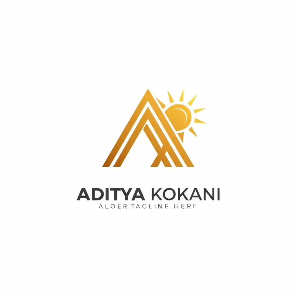 a logo design,with the text "a", main symbol:v Aditya Konkani,Minimalistic,clear background