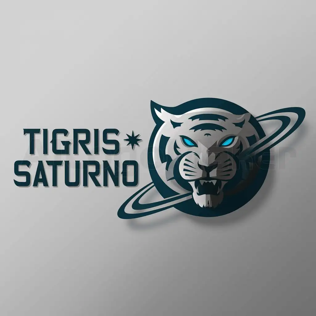 a logo design,with the text "Tigris Saturno", main symbol:tiger and planet saturn,Moderate,clear background