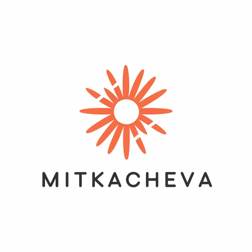 a logo design,with the text "mitkacheva", main symbol:sun,Moderate,clear background