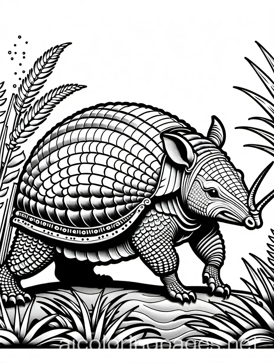 Intricate-Armadillo-Pen-and-Ink-Sketch-for-Coloring