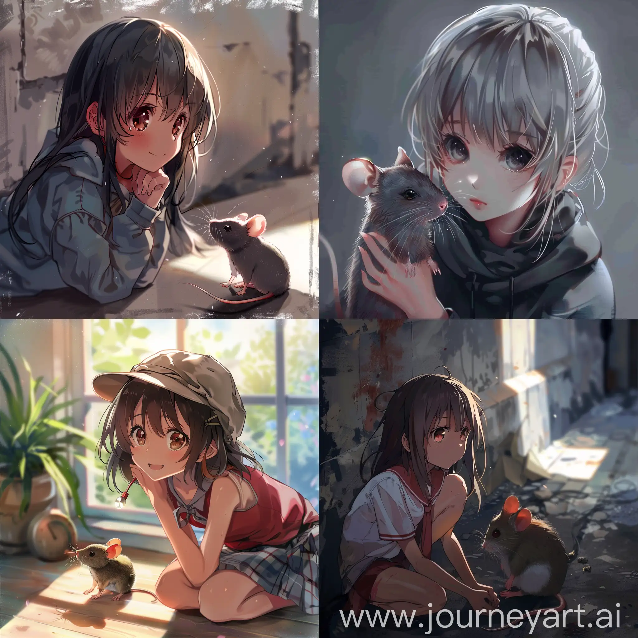 Anime-Girl-with-Mouse-Companion